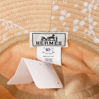Hermes Terry Cloth Gia Bucket Hat 57 Sable Blanc 7 of 8