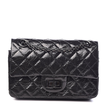 Chanel Shiny Aged Calfskin Quilted 2.55 Reissue 224 Flap So Black 1 of 10