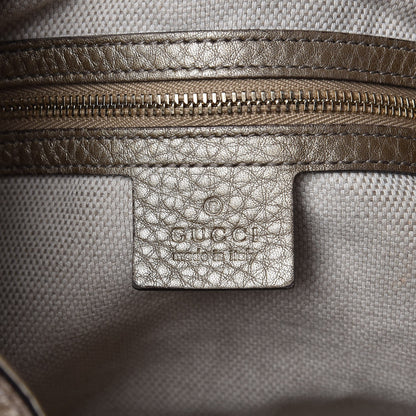 Gucci Metallic Pebbled Calfskin Medium Soho Chain Shoulder Bag Golden Beige 6 of 13