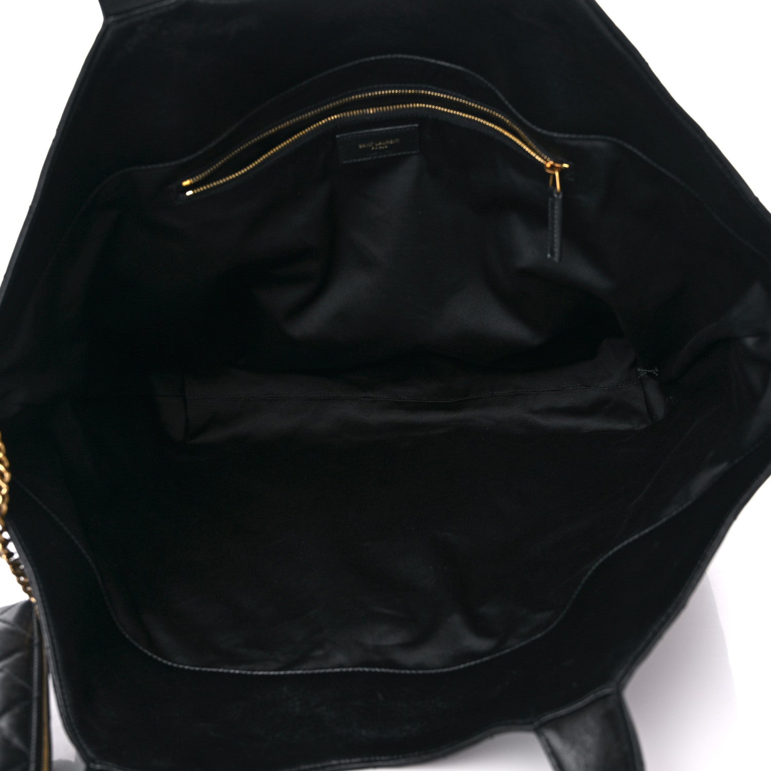Saint Laurent Lambskin Quilted Maxi Icare Shopping Tote Black 5 of 10