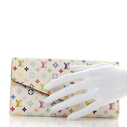 Louis Vuitton Monogram Multicolor Sarah Wallet NM White Litchi 2 of 9