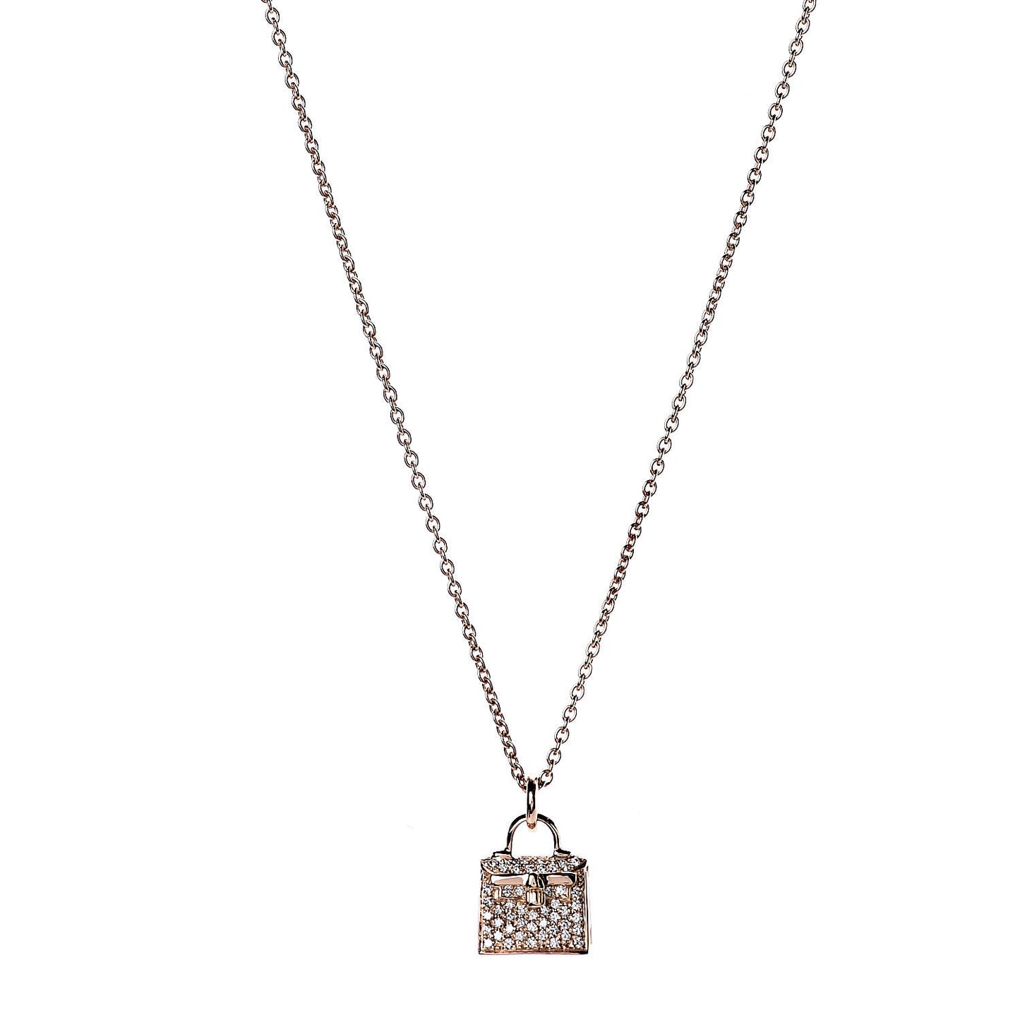 18K Rose Gold Diamond Kelly Amulette Pendant Necklace