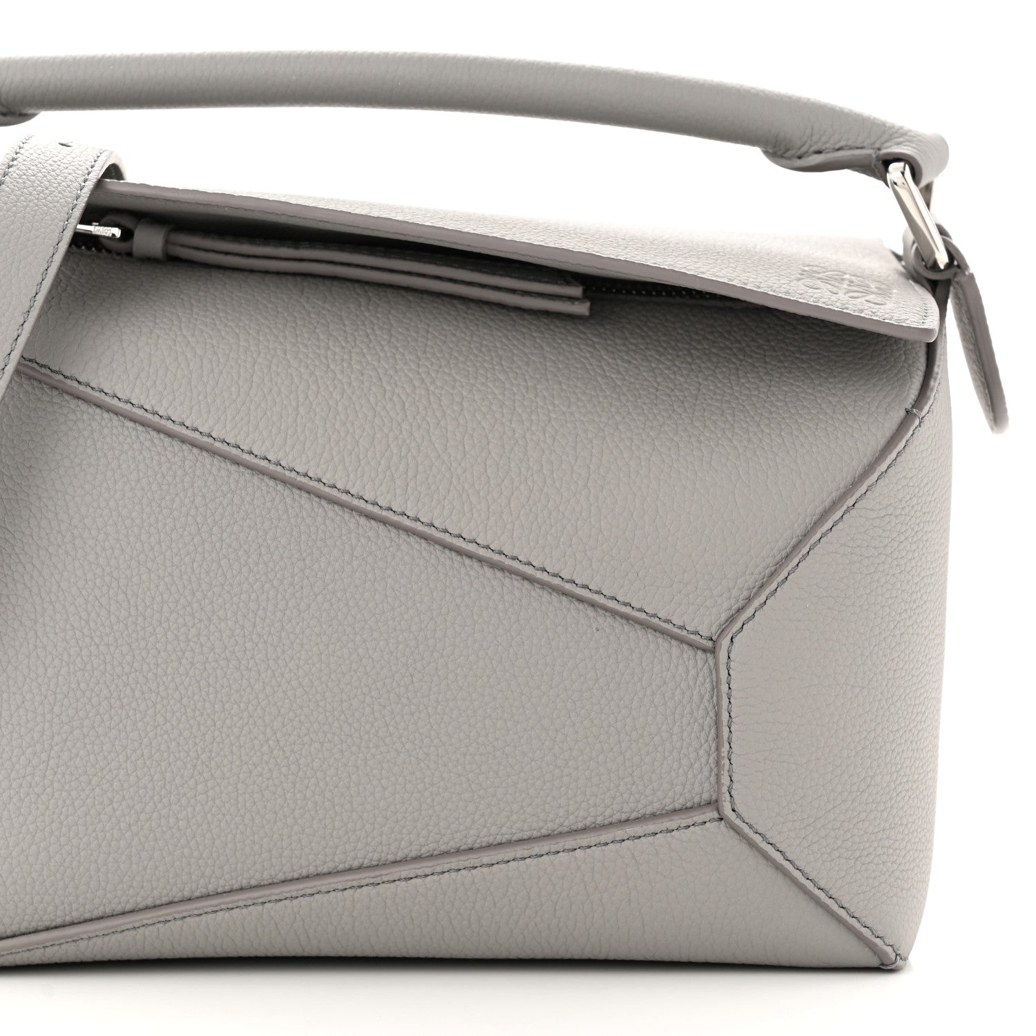 Loewe Calfskin Small Puzzle Edge Bag Pearl Grey 7 of 9
