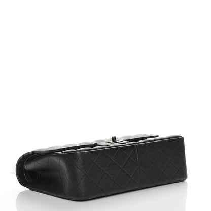 Chanel Crumpled Calfskin Quilted Jumbo Double Flap So Black 4 of 8