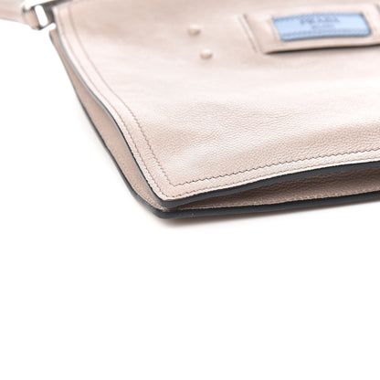 Prada Glace Calf Etiquette Double Zip Crossbody Bag Pomice Astrale 8 of 10