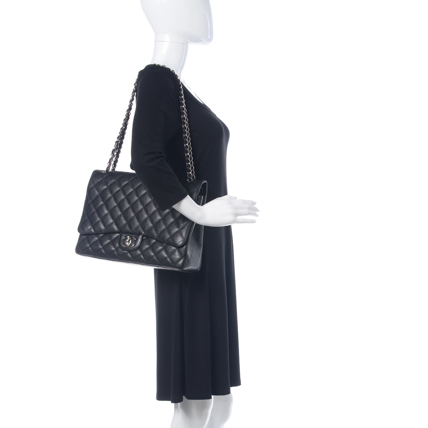 Chanel Caviar Quilted Maxi Double Flap Black 2 of 12