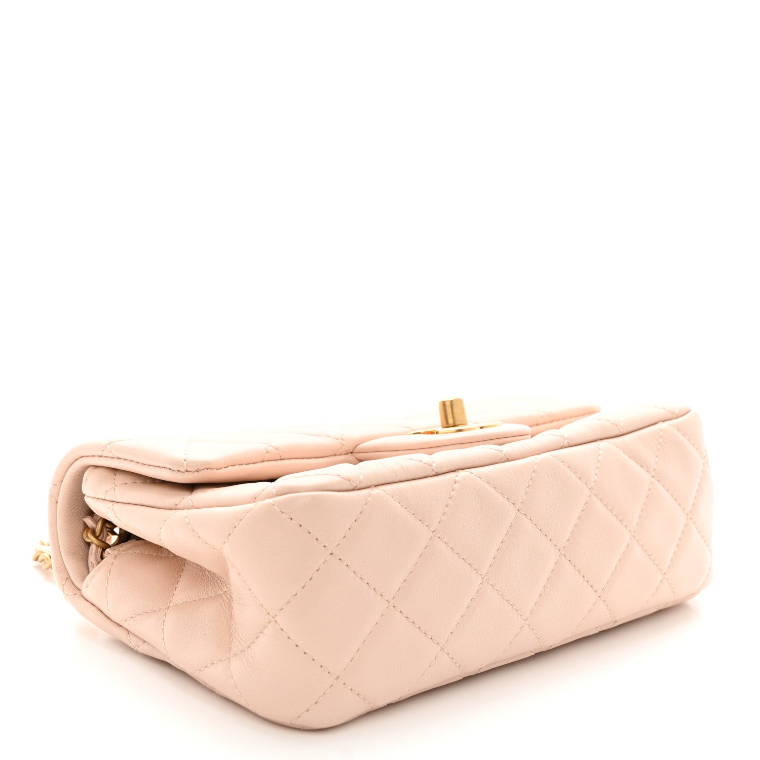Chanel Lambskin Quilted Mini Rectangular Pearl Crush Flap Light Beige 3 of 10