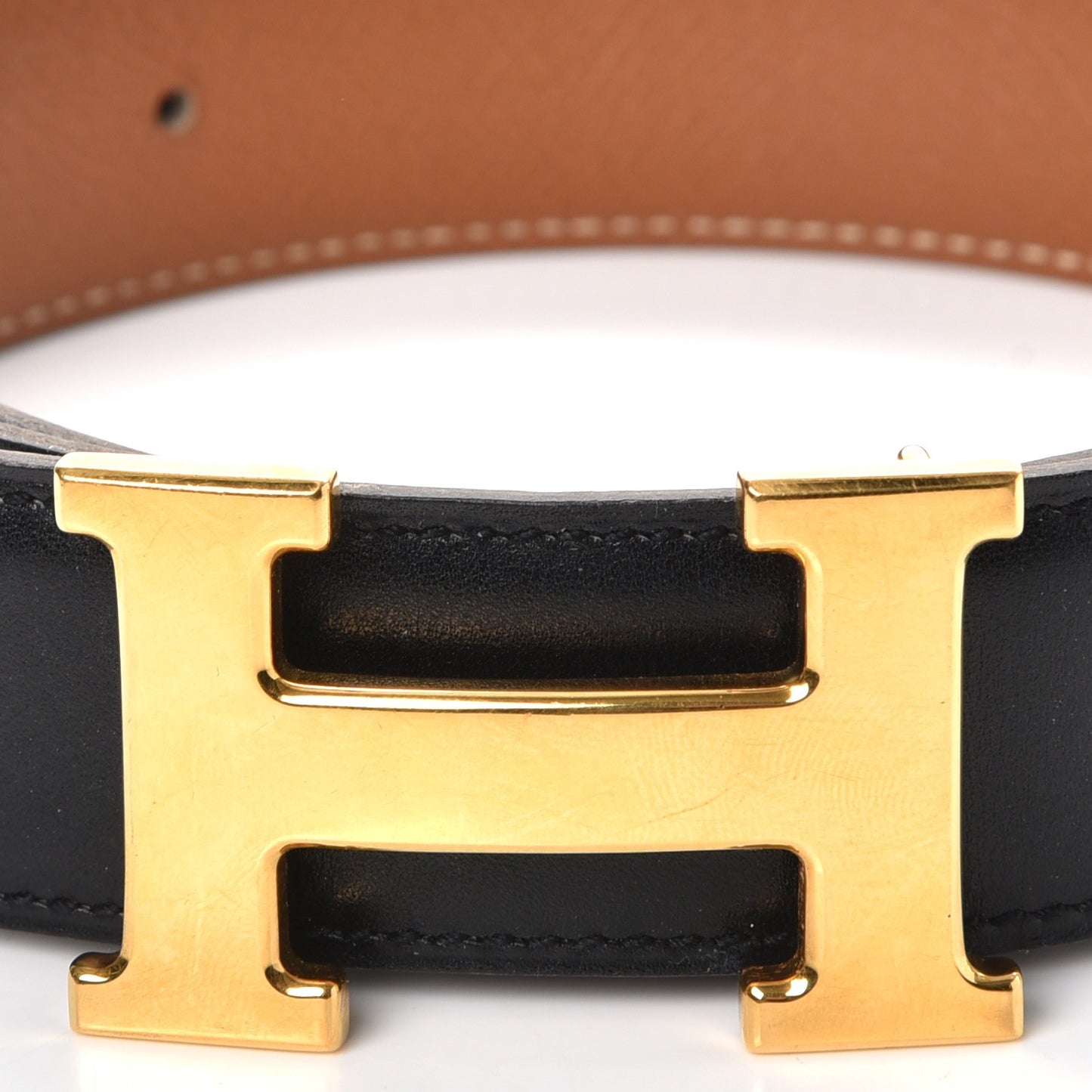 Box Epsom 32mm H Belt 72 Black Gold