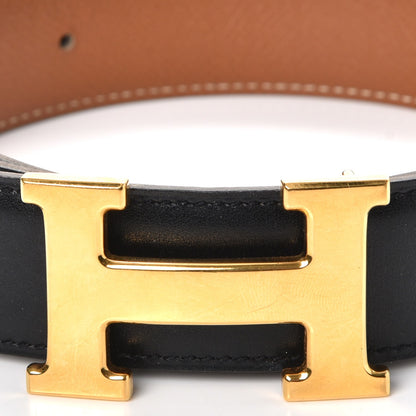 Hermes Box Epsom 32mm H Belt 72 Black Gold 4 of 11