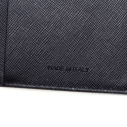Prada Canvas Saffiano Metal Checkbook Cover Black 8 of 9