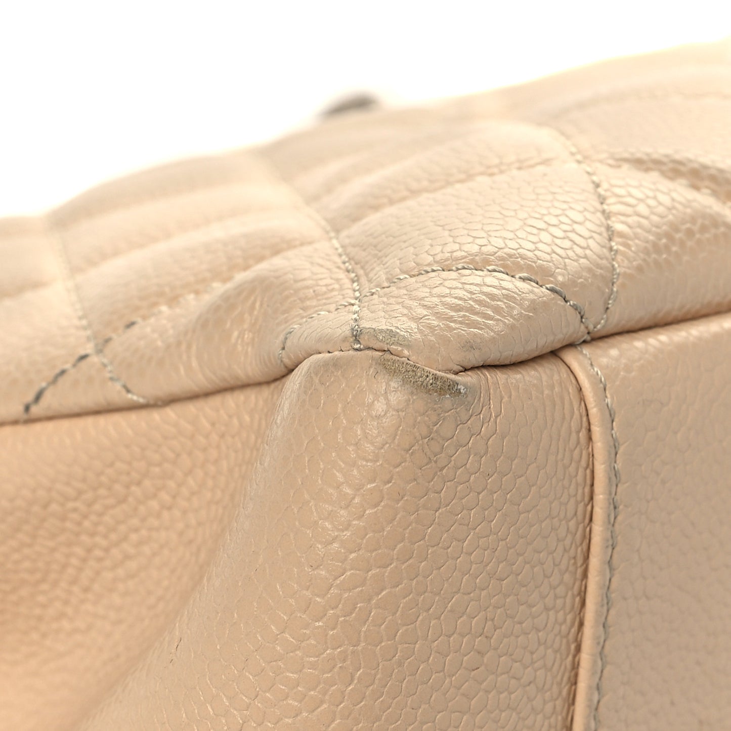 Caviar Quilted Grand Shopping Tote GST Beige Clair