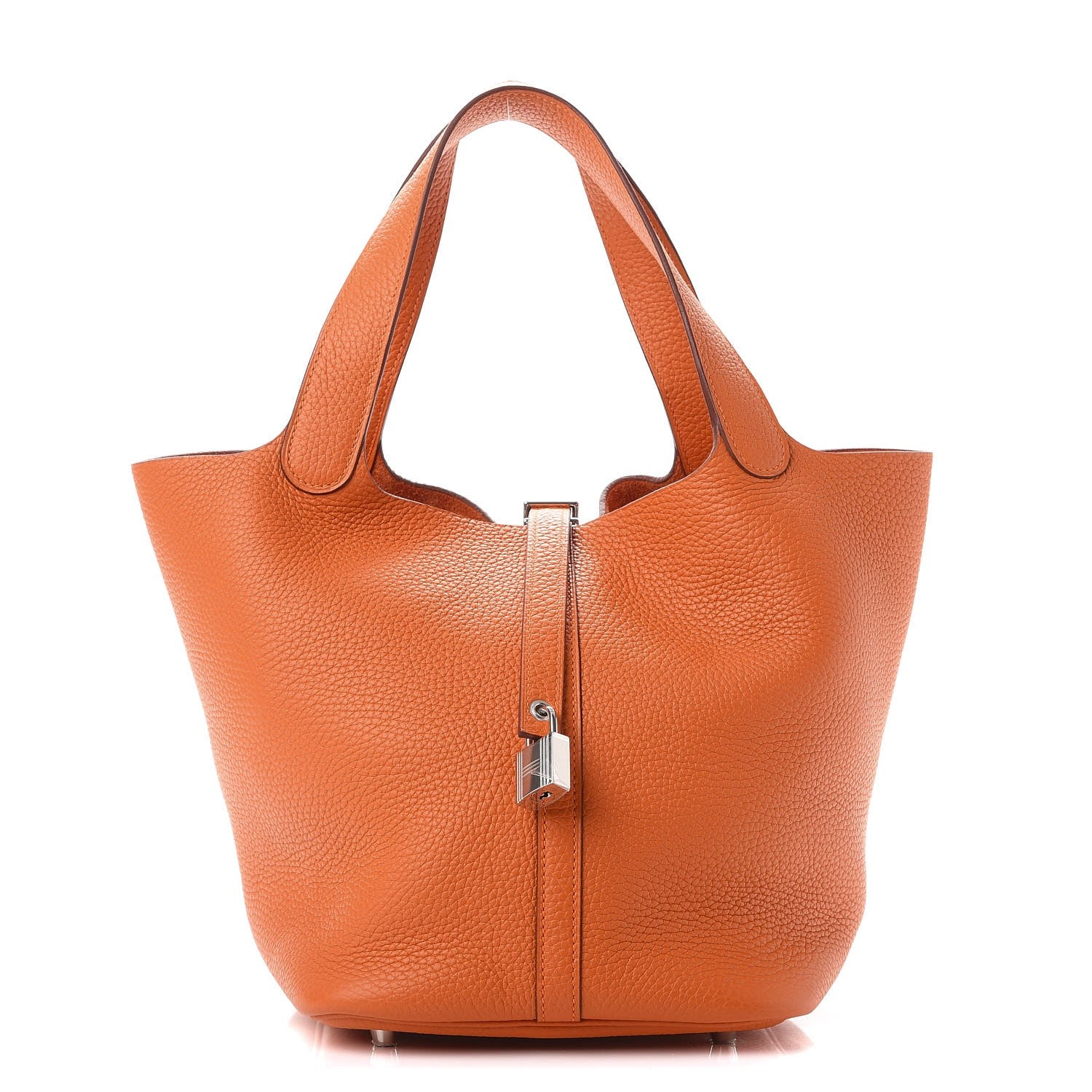 Hermes Taurillon Clemence Picotin Lock 22 MM Orange 1 of 8