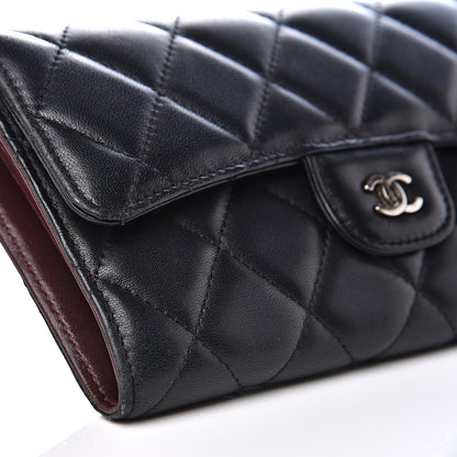 Chanel Lambskin Quilted Large Flap Wallet Black 8 of 17
