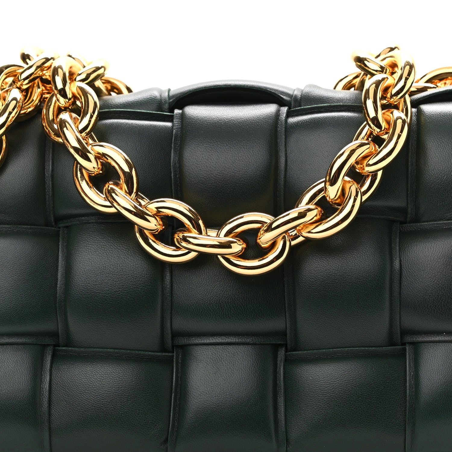 Bottega Veneta Lambskin Maxi Intreccio Padded Chain Cassette Crossbody Bag Raintree 6 of 9