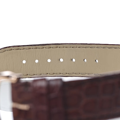 Cartier Stainless Steel 18K Pink Gold Alligator 24mm Tank Solo Quartz Watch Brown 7 of 9