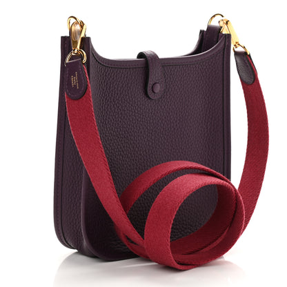 Hermes Taurillon Clemence Amazone Evelyne TPM Cassis Rouge Grenat 3 of 11