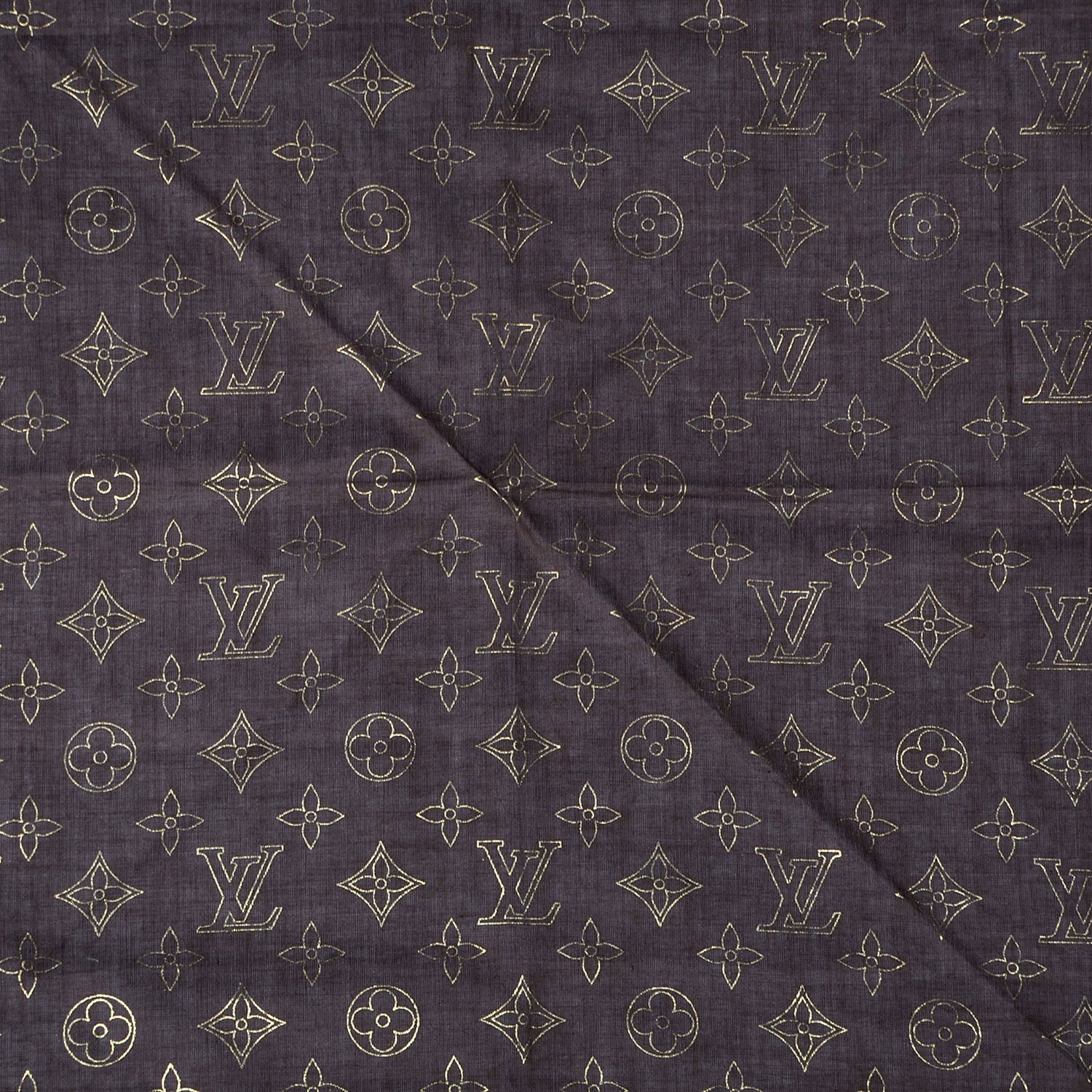 Louis Vuitton Cotton Monogram Scarf Brown and Gold 1 of 4
