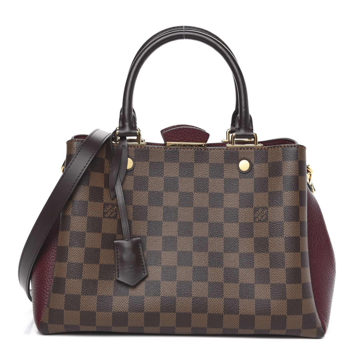 Damier Ebene Cuir Taurillon Brittany Bordeaux