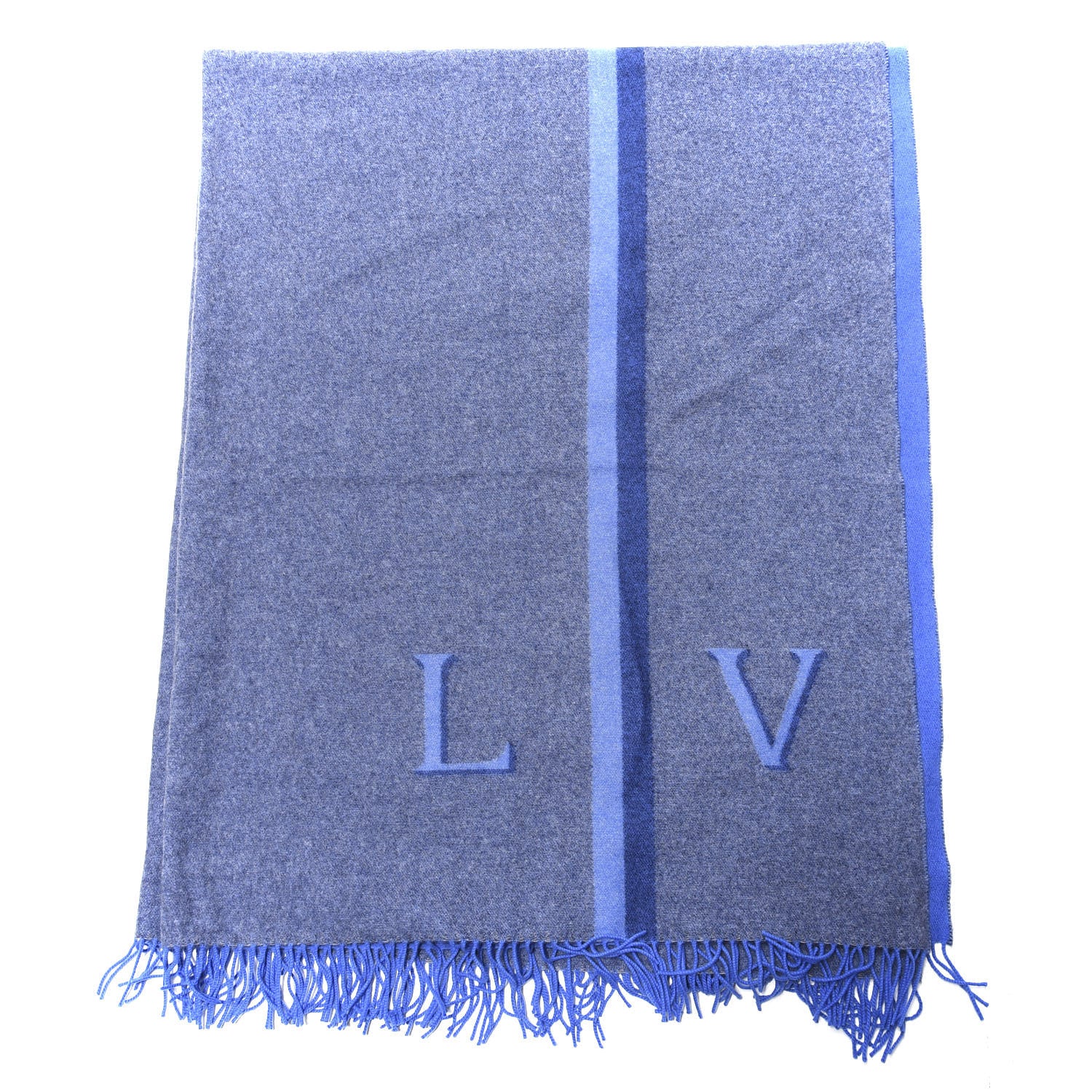 Louis Vuitton Wool Cashmere Classic Throw Navy 1 of 3