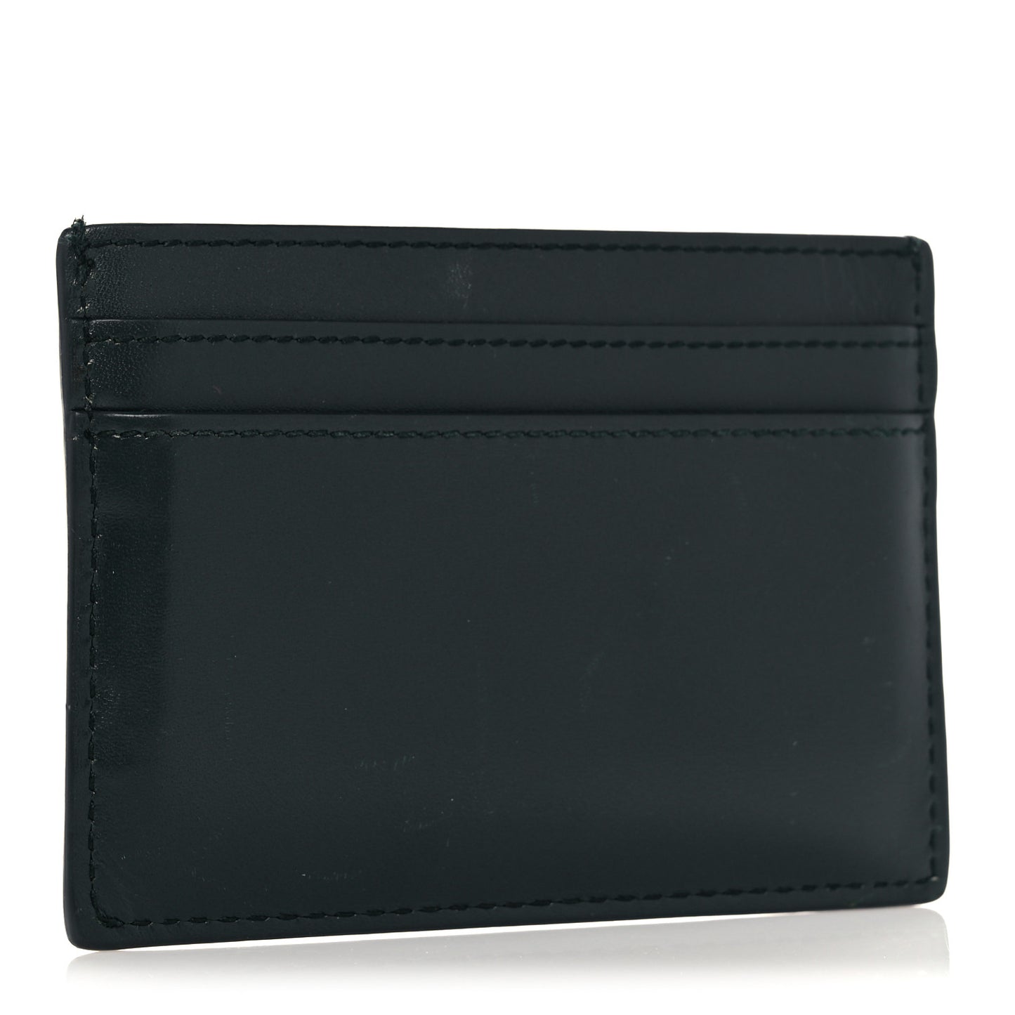 Calfskin Monogram Credit Card Case Dark Green