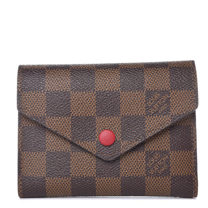Louis Vuitton Damier Ebene Victorine Wallet Red 1 of 7