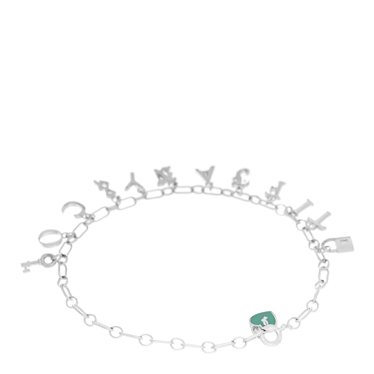 Tiffany Sterling Silver Enamel Love Notes Logo Charm Bracelet Blue 2 of 4