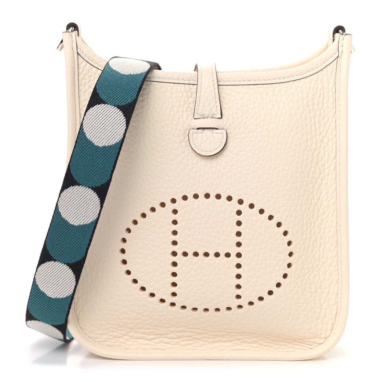 Hermes Taurillon Clemence Flipperball Sangle Evelyne TPM Nata Black Vert Bosphore 1 of 4