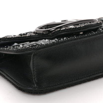 Valentino Garavani Crystal Nappa Monochrome Vlogo Small Loco Shoulder Bag Black 7 of 8