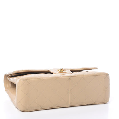Chanel Caviar Quilted Jumbo Double Flap Light Beige 3 of 12