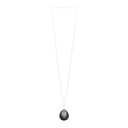 Tiffany Sterling Silver Black Onyx Paloma Picasso Villa Palm Pendant Necklace 3 of 5