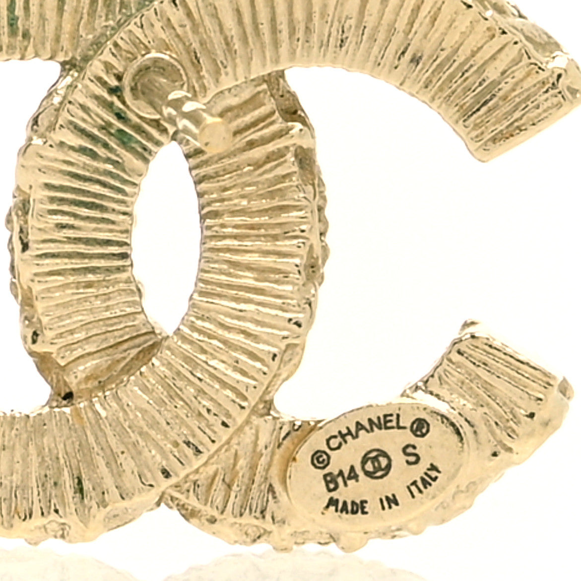 Chanel Enamel CC Baroque Earrings Light Pink Gold 3 of 3