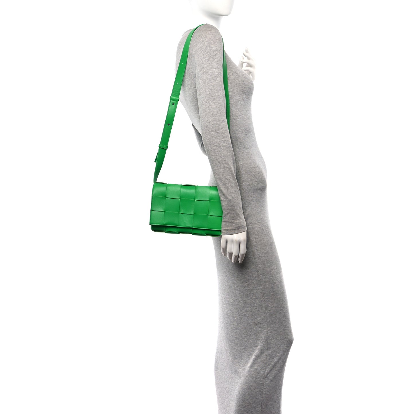 Lambskin Maxi Intrecciato Cassette Crossbody Bag Grass