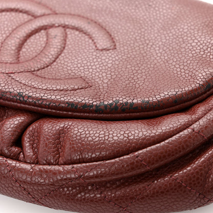 Chanel Caviar Half Moon Wallet On Chain WOC Dark Red 12 of 16