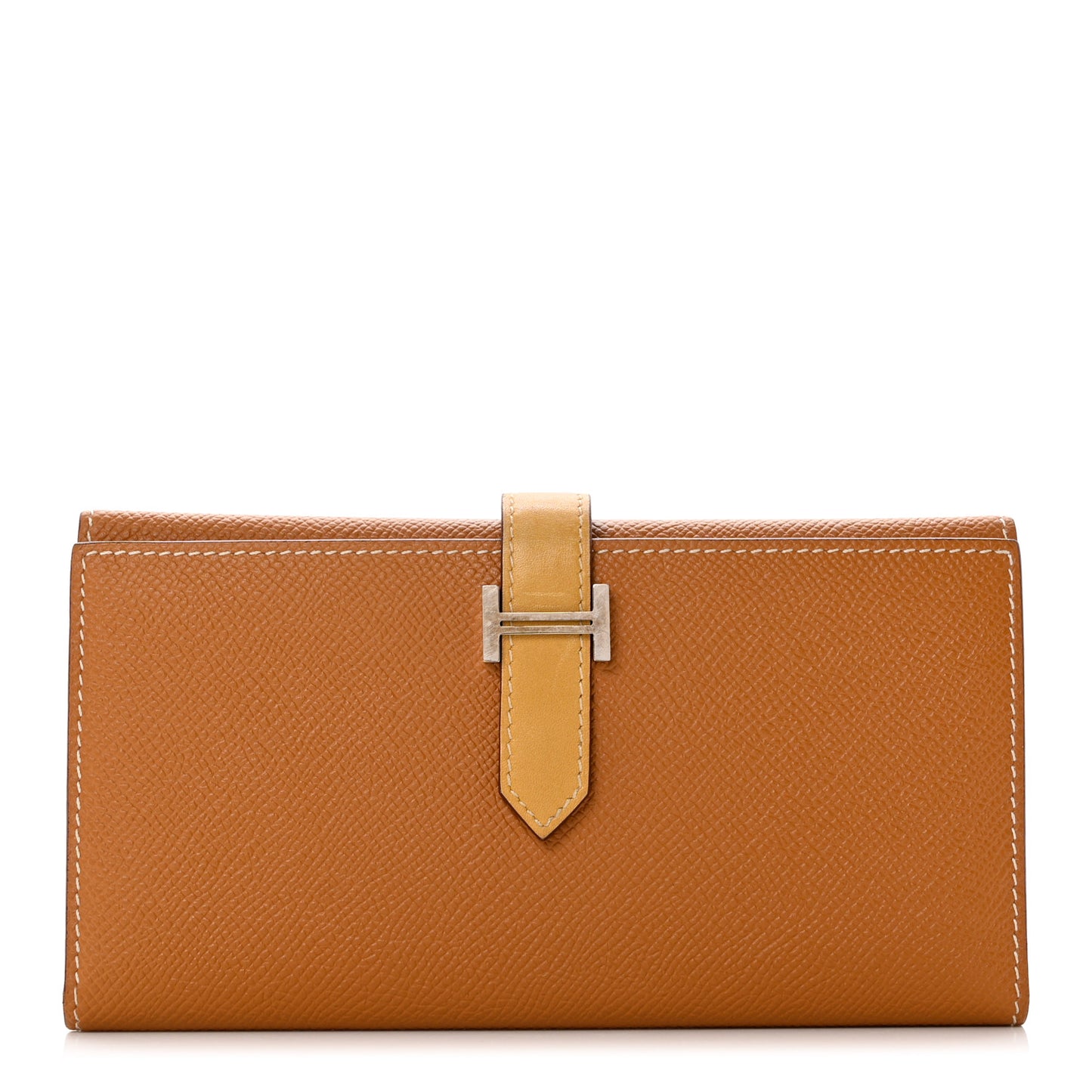 Epsom Vache Bi-Color Tri-Fold Bearn Wallet Gold Natural