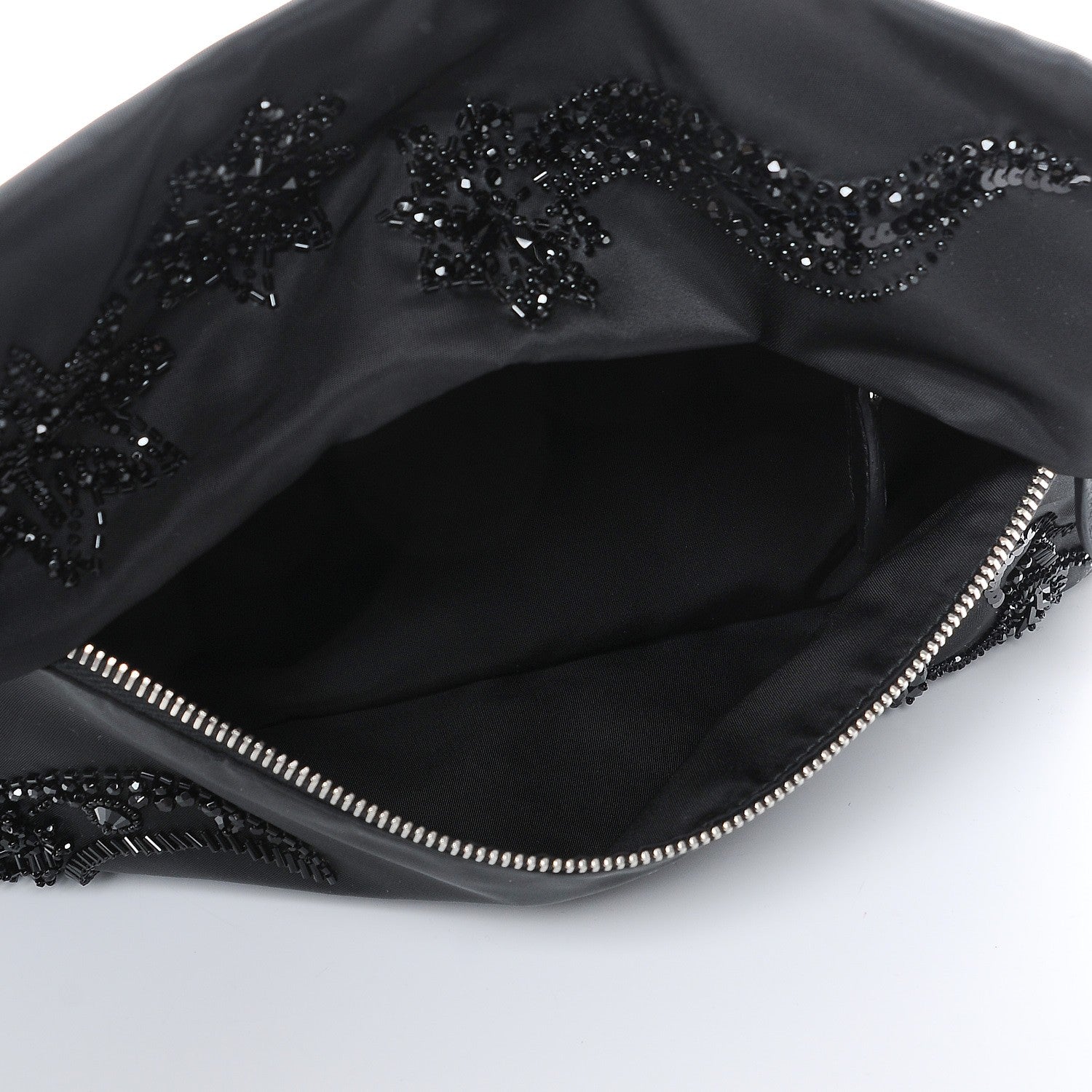 Prada Fabric Sequin Beaded Clutch Black 5 of 7
