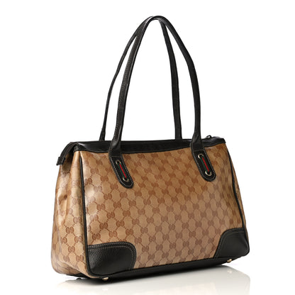 Gucci Crystal Monogram Medium Princy Tote Dark Brown 6 of 9
