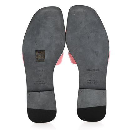 Hermes Suede Goatskin Oran Sandals 37 Rose Du Desert 6 of 9