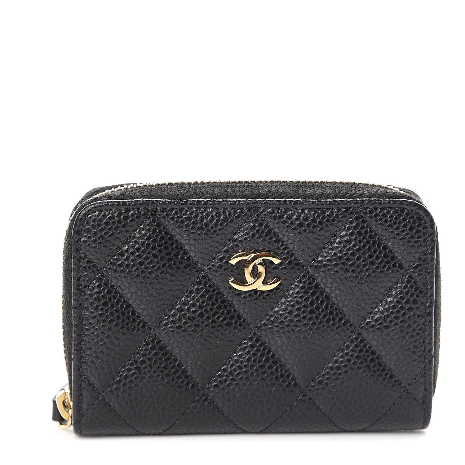 Chanel Caviar Quilted Zip Coin Purse Black 1 of 6