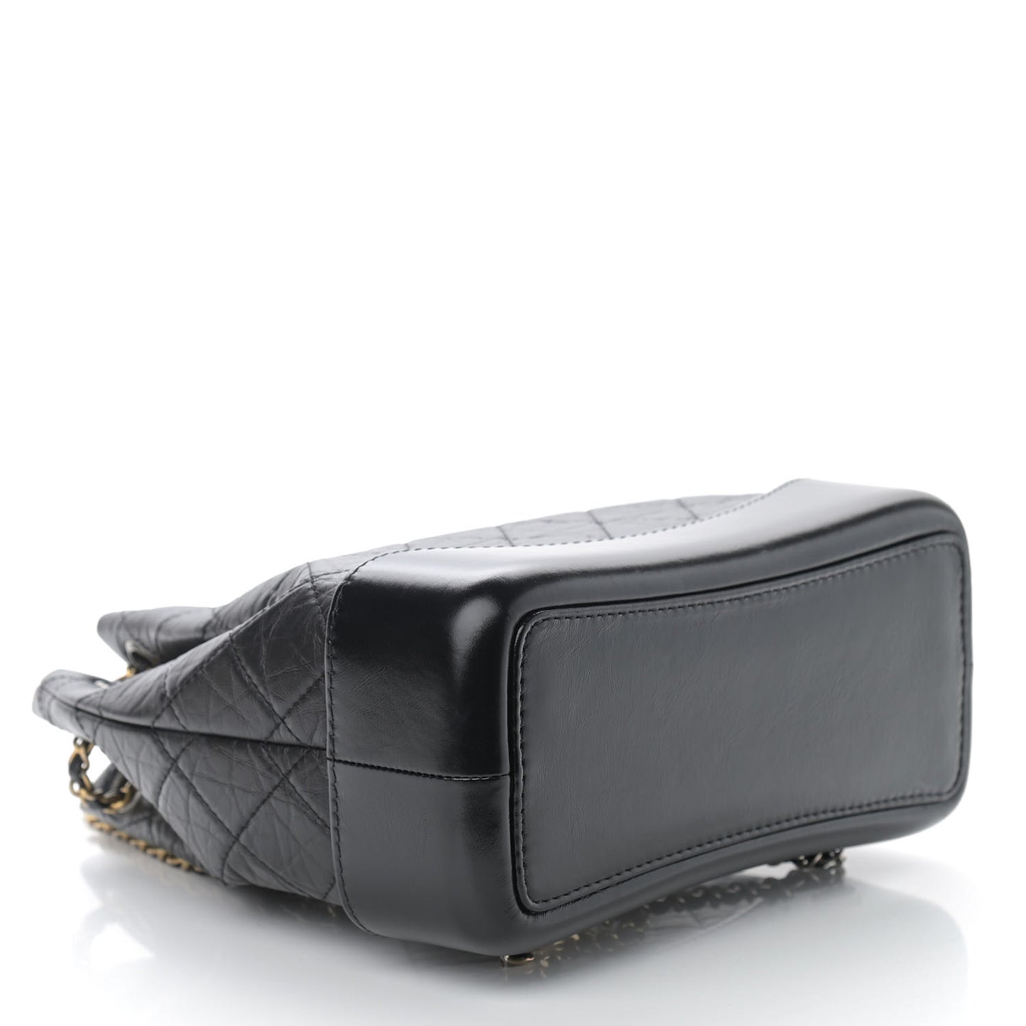 Aged Calfskin Quilted Small Gabrielle Backpack Black
