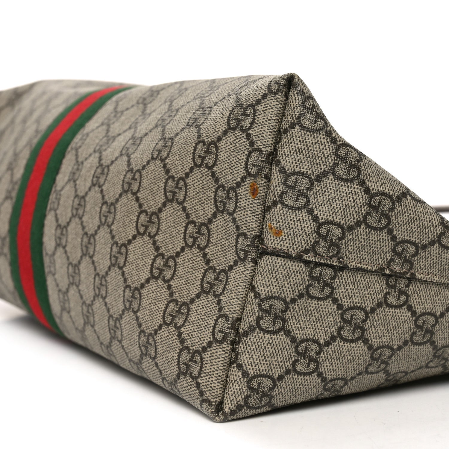 Gucci GG Supreme Monogram Textured Calfskin Web Medium Ophidia Shopping Tote Beige Ebony New Acero 10 of 10