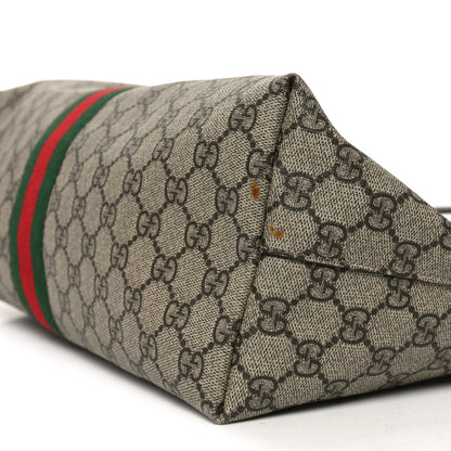 Gucci GG Supreme Monogram Textured Calfskin Web Medium Ophidia Shopping Tote Beige Ebony New Acero 10 of 10