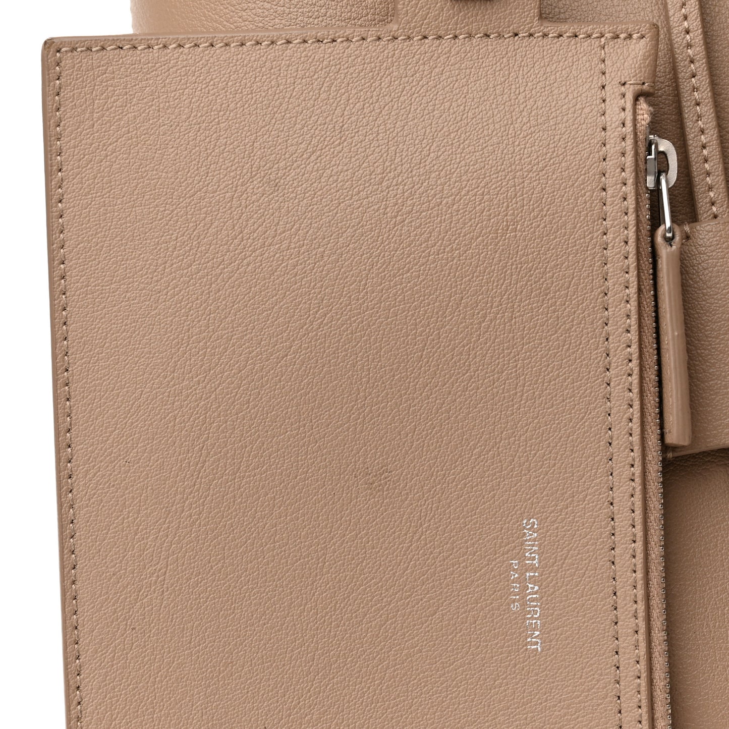Calfskin North-South Shopping Tote Dark Beige