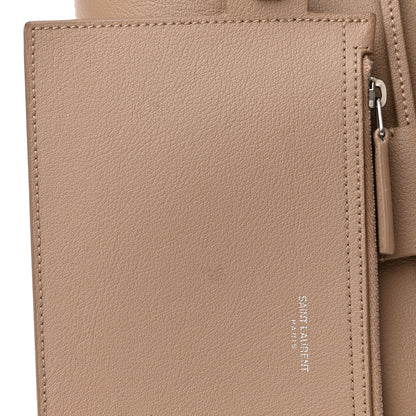 Saint Laurent Calfskin North-South Shopping Tote Dark Beige 10 of 12