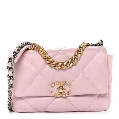 Chanel Lambskin Quilted Medium Chanel 19 Flap Light Pink 1 of 13