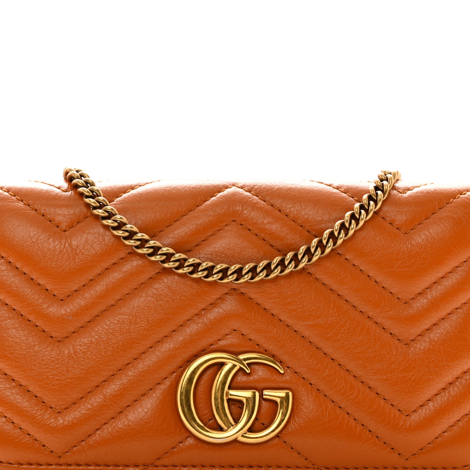 Gucci Calfskin Matelasse GG Marmont Mini Bag Cognac 7 of 9