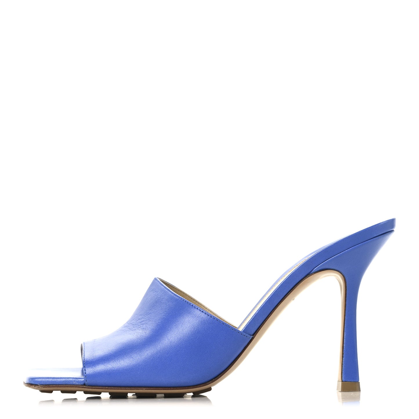 Lambskin Stretch Mule Sandals 39 Aquarium