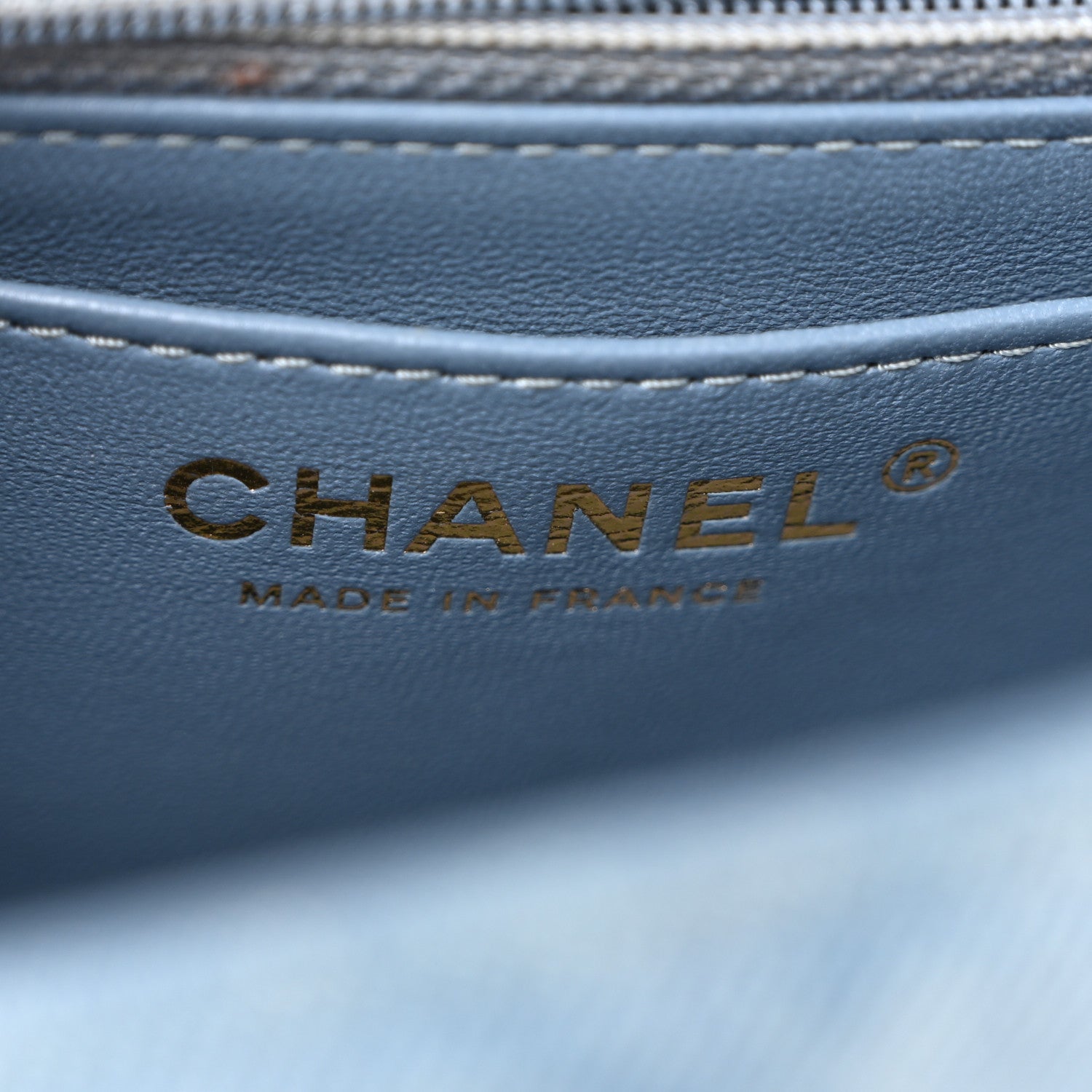 Chanel Printed Denim Quilted Mini Rectangular Flap Light Blue 6 of 11