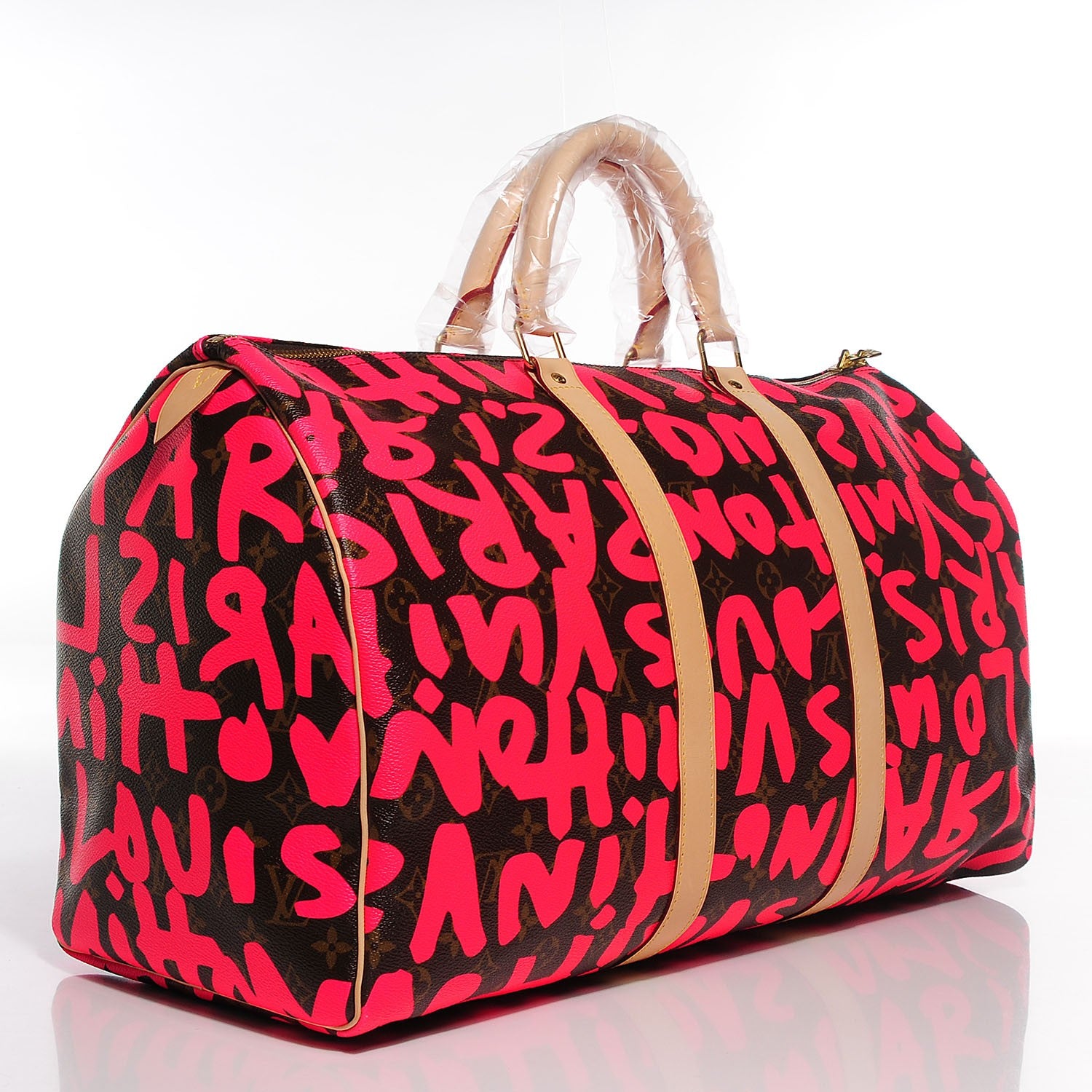 Louis Vuitton Monogram Graffiti Keepall 50 Fuchsia 3 of 7