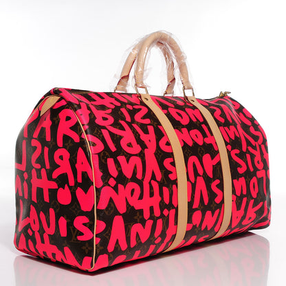 Louis Vuitton Monogram Graffiti Keepall 50 Fuchsia 3 of 7