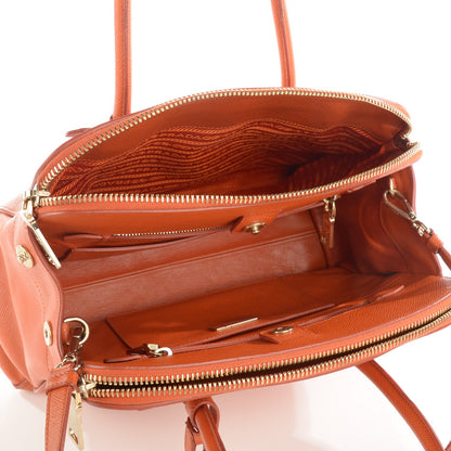 Prada Saffiano Top Handle Dome Tote Papaya 5 of 7
